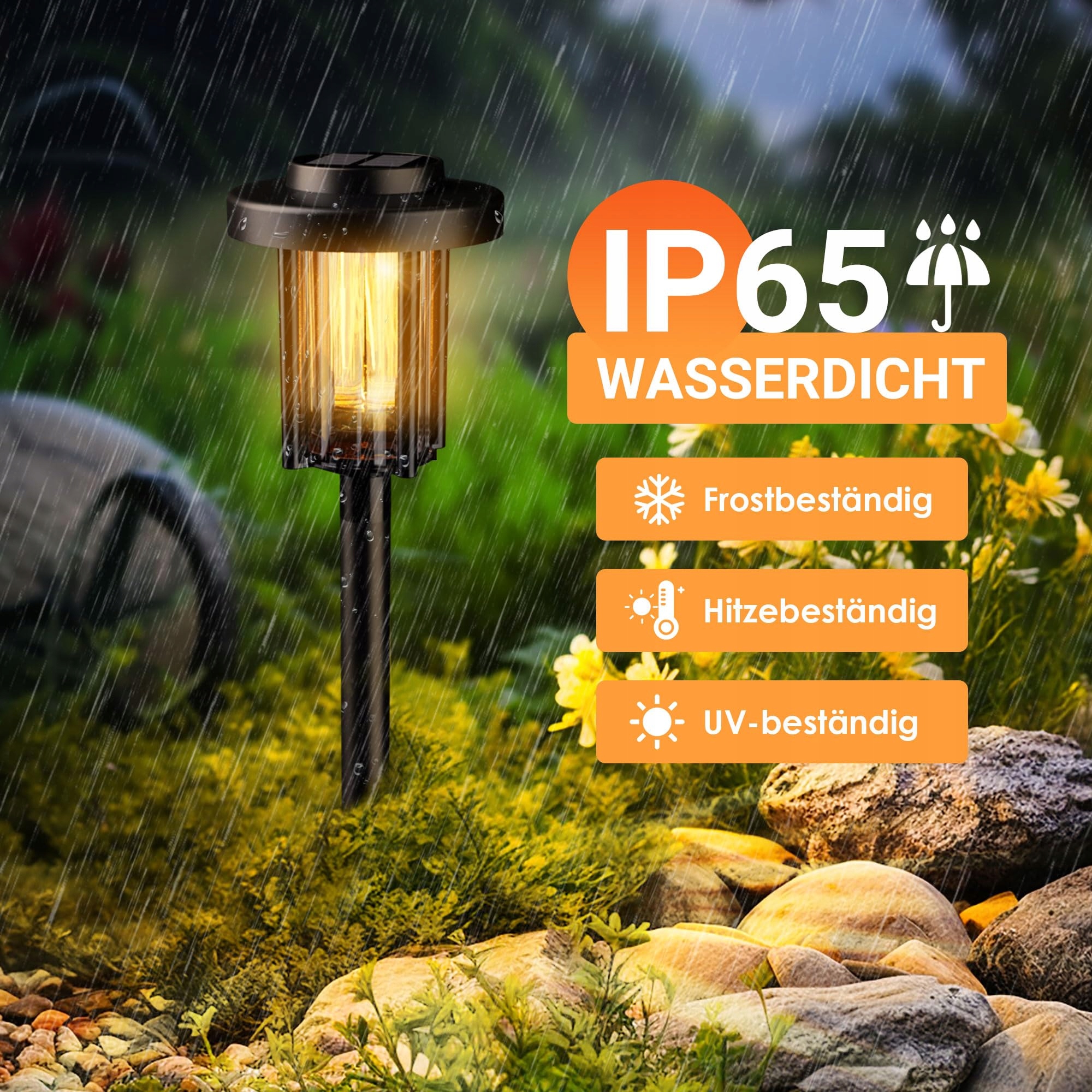 SOLPEX Lampy Solarne LED 6 Sztuk Ogród Taras Ścieżka Ciepły Biały — miniatura 3