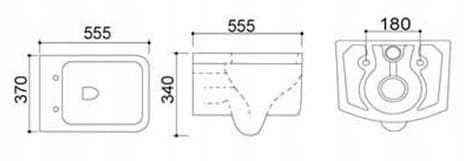 VELDMAN CZARNA MISA WC CUBIC DESKA SLIM Kod producenta 12122-R-18BL + 2122-18 SLIM
