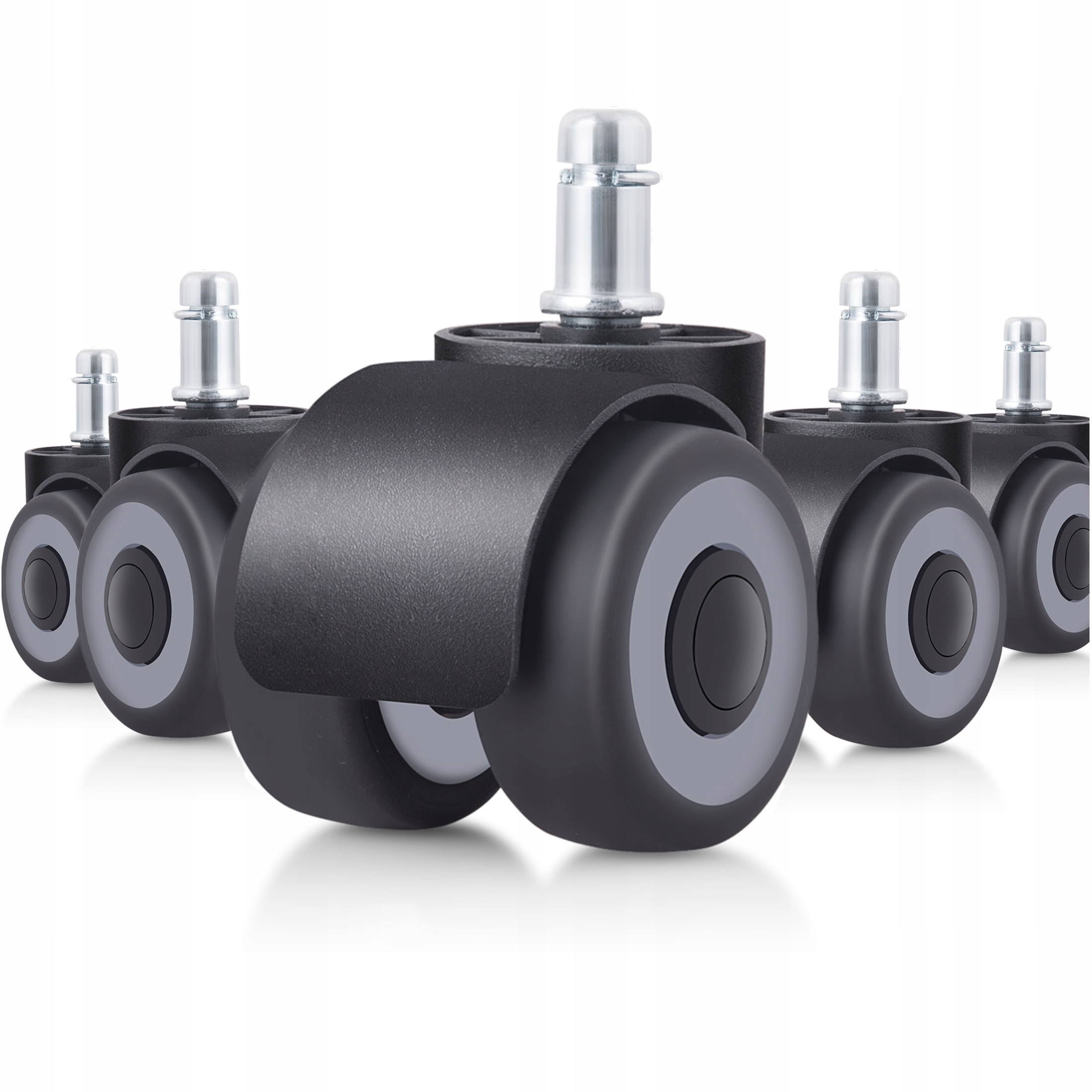 

5szt Gumowe Kauczukowe kółka do fotela łożyskowane