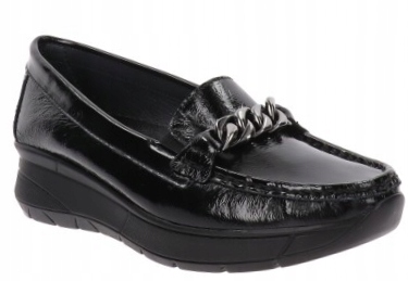 Mokasíny s ozdobou Igi&co Černá lakovaná kůže 40