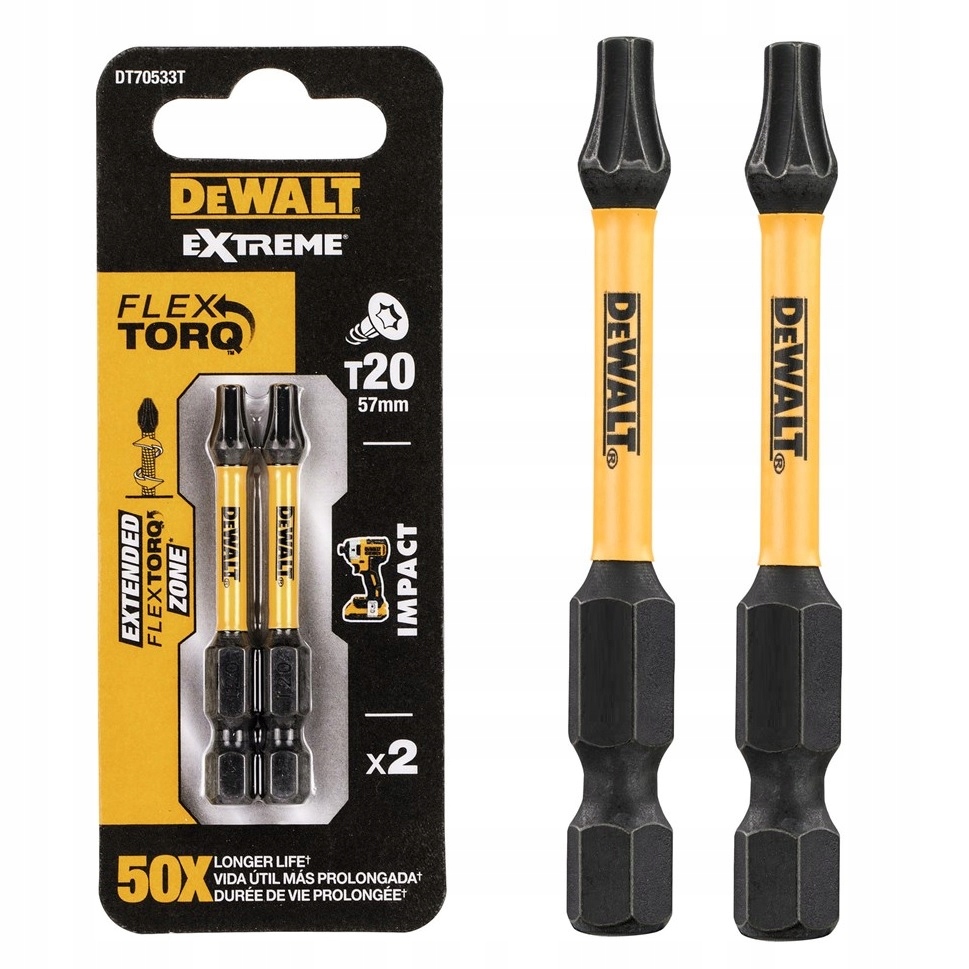 

Dewalt DT70533T Bity Udarowe Torsion T20 57mm Torx