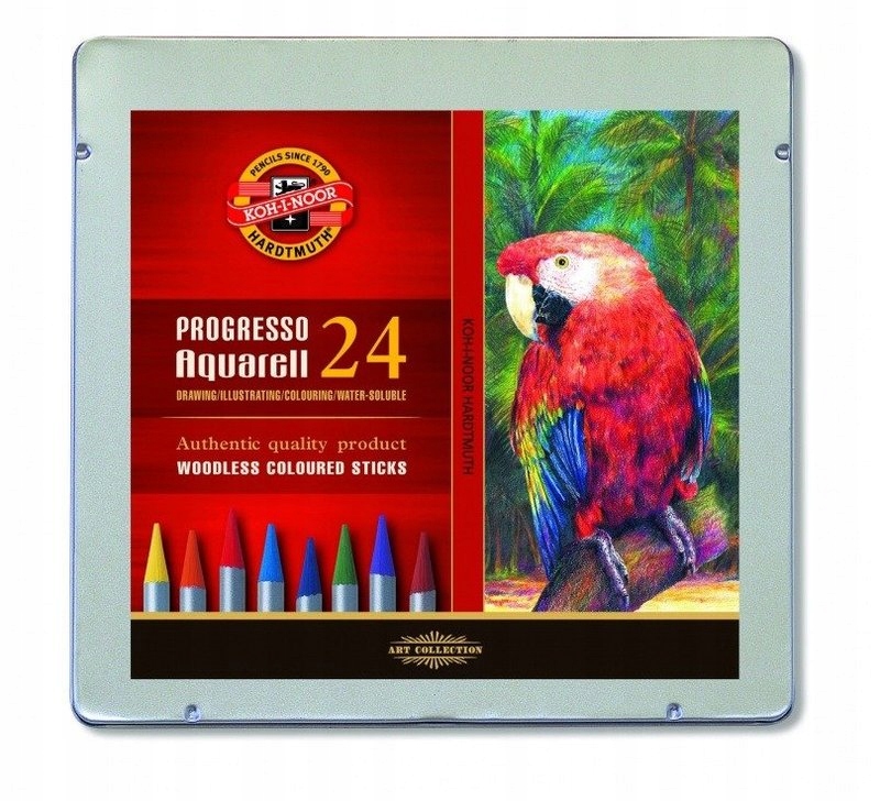 Pastelky Progresso aquarel 24-kol. Krabička kovová,