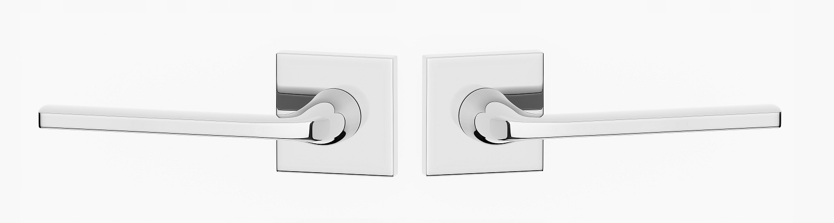 Klika na dveře komplet rozety štítek Scandi slin čtvercová chrom