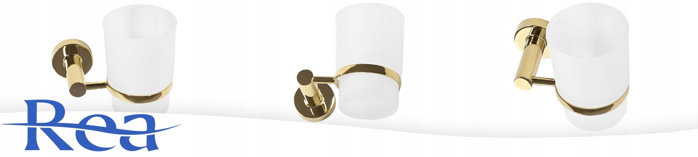 WISZĄCY KUBEK ŁAZIENKOWY NA SZCZOTECZKI ZŁOTY REA Marka Rea