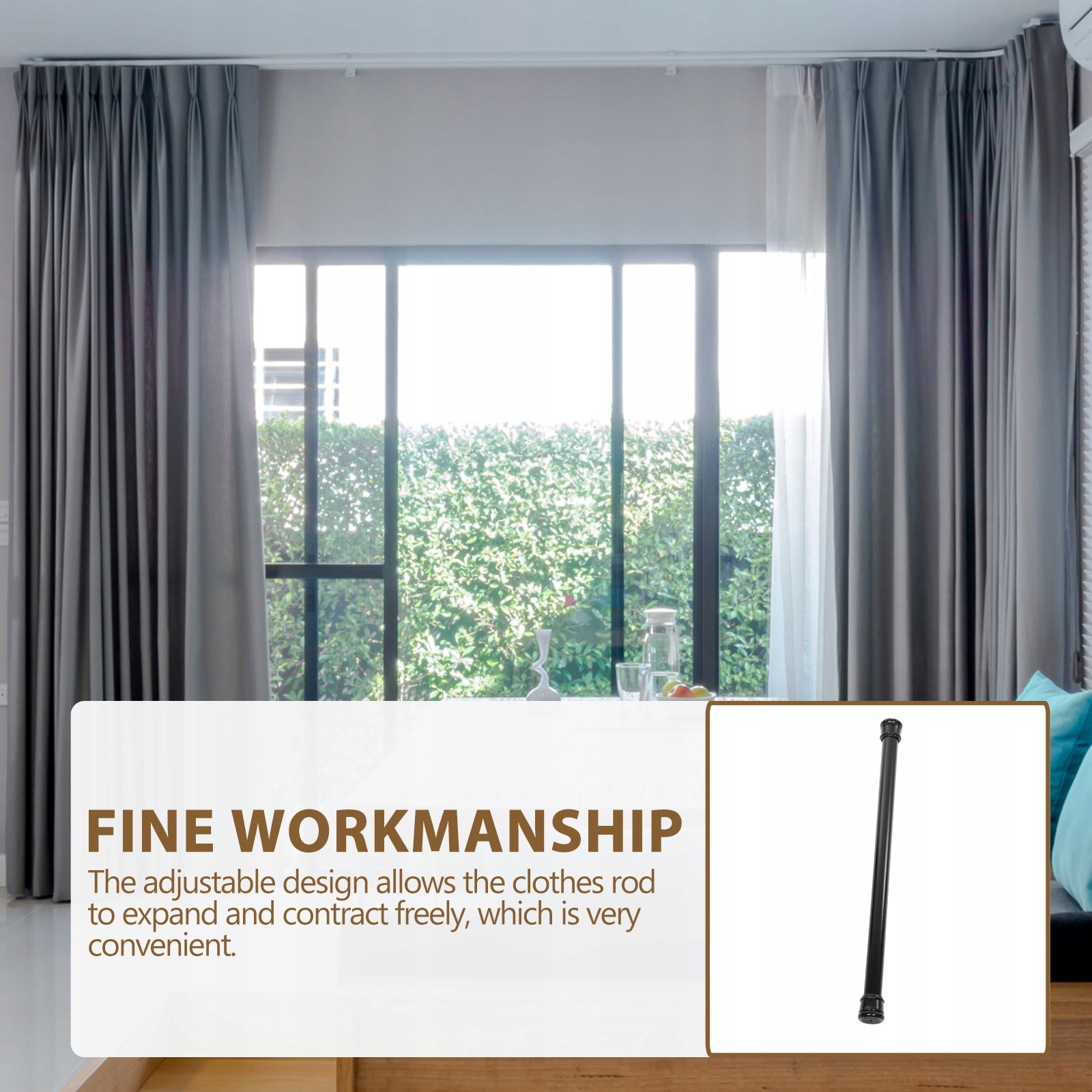 KARNISZ TELESKOPOWY Z REGULOWANĄ ELASTYCZNOŚCIĄ Długość 0-400 cm