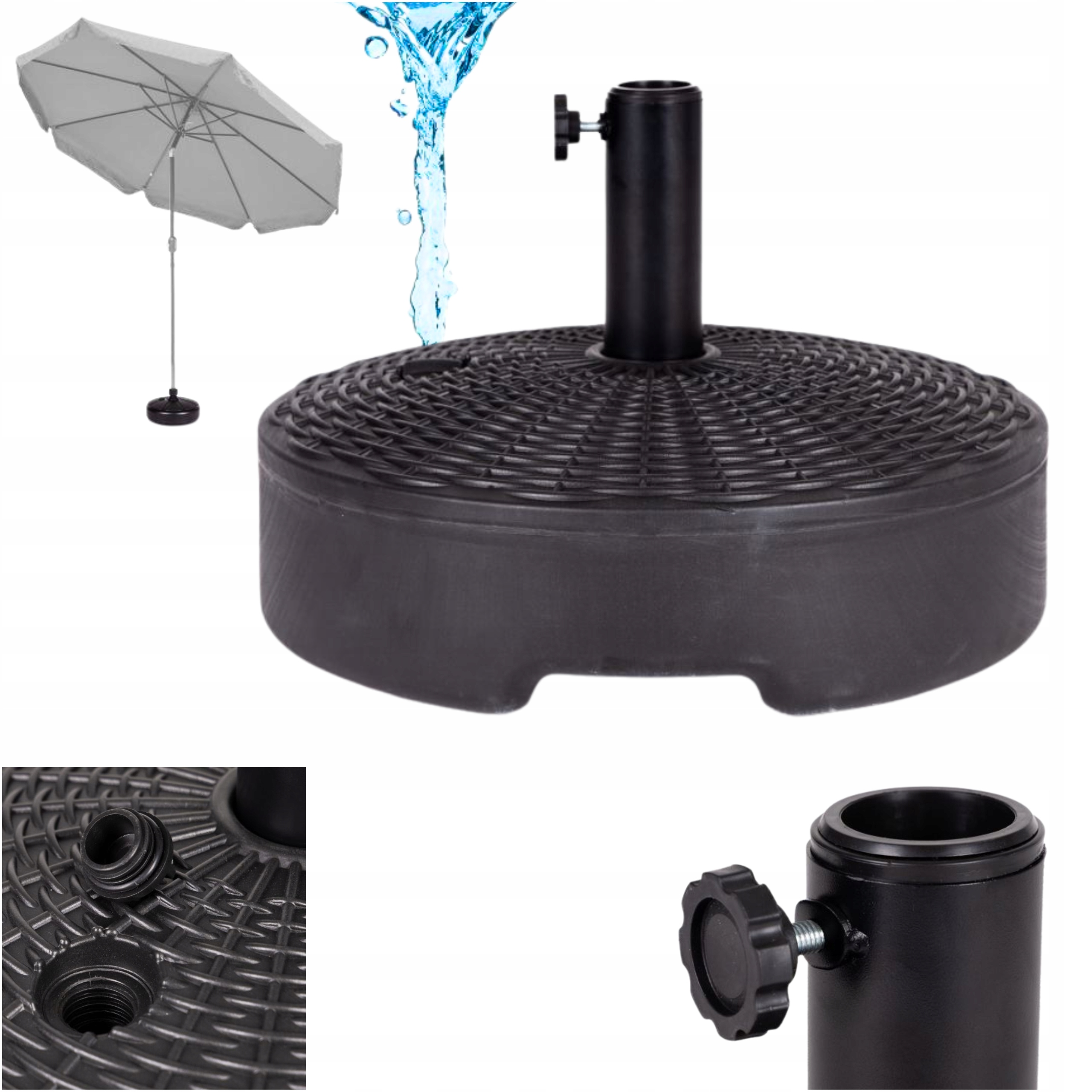 Podstawa Obciążenie Do Parasola Ogrodowego 38 MM Napełniana Wodą 22 L
