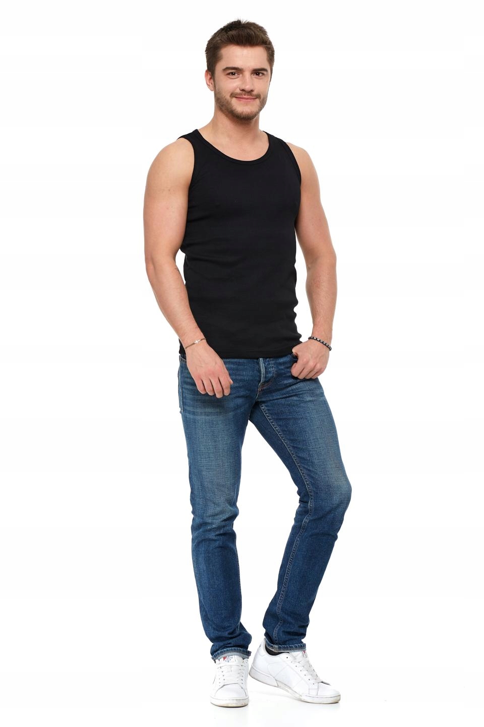 PODKOSZULEK MĘSKI Koszulka Bez Rękawów Podkoszulka 100% Bawełna MORAJ - XXL Model BMP650-002