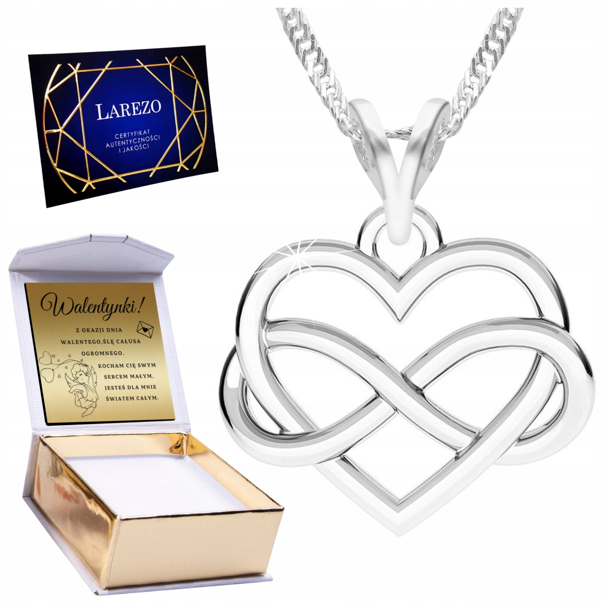 Náhrdelník Gravírování s Nekonečnem Srdce Znak Nekonečna Stříbro 925