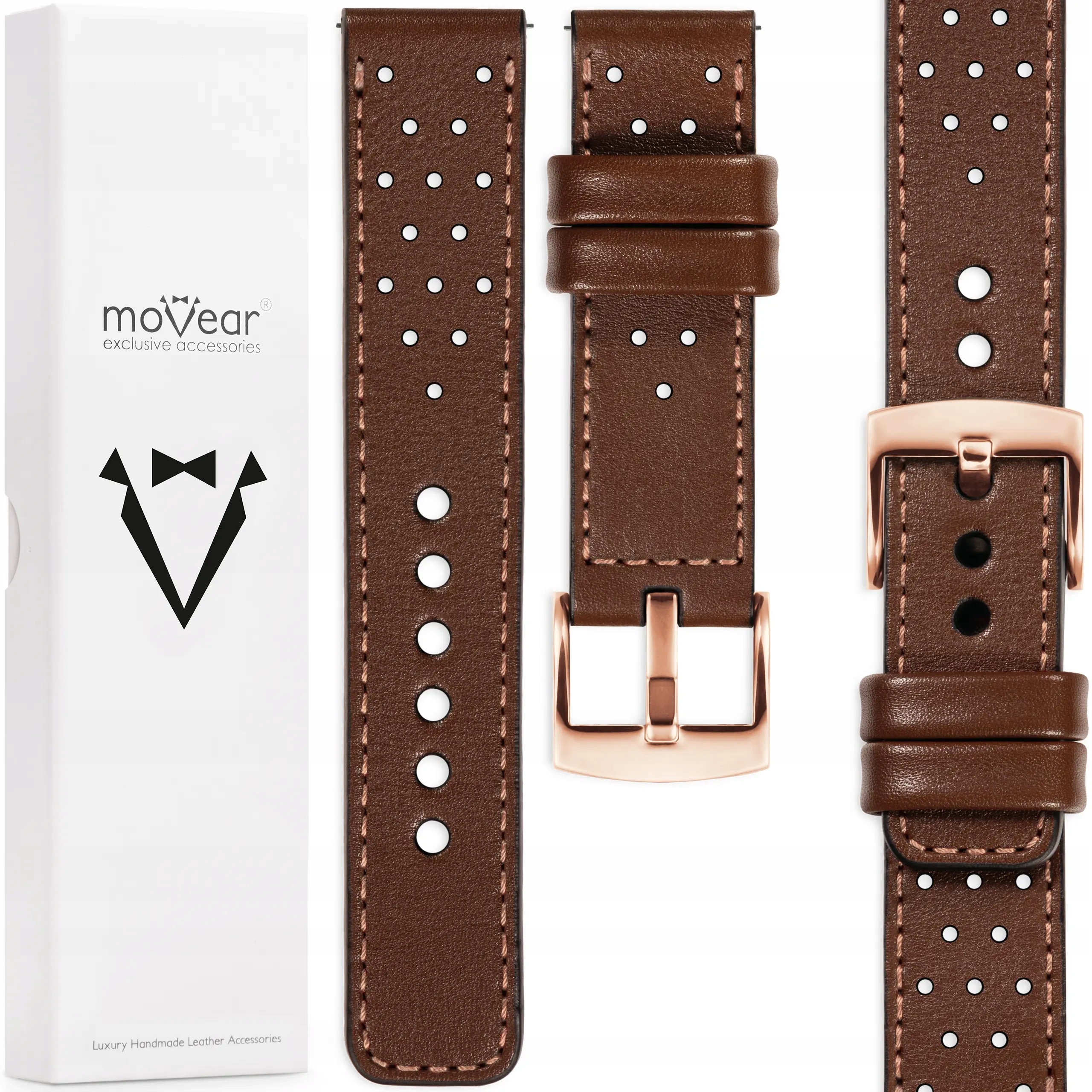 Kožený řemínek 18 mm pro Huawei Watch Gt 5 4 Pro 42/41 mm Elegantní Movear