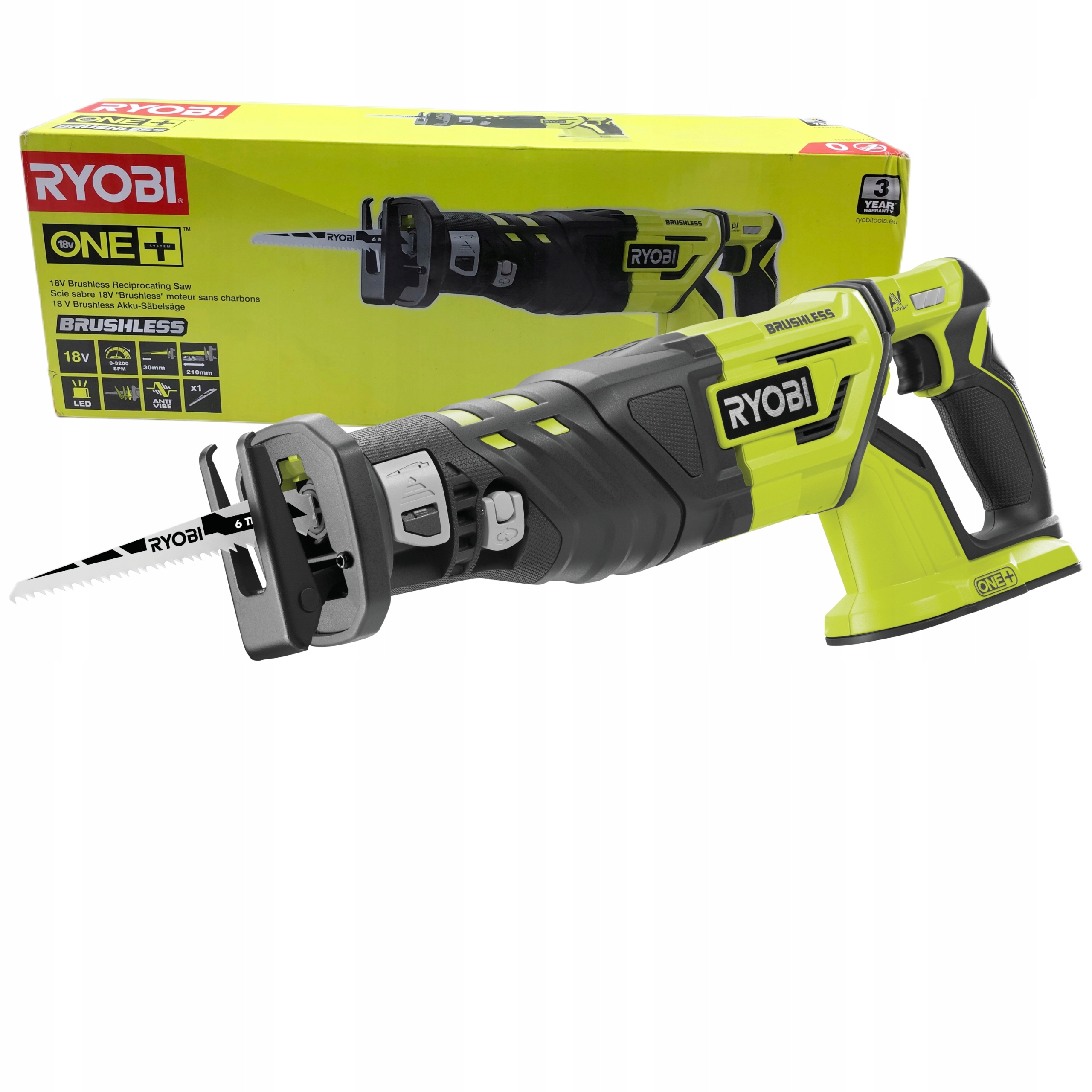 Pilarka szablasta Ryobi R18RS7-0 + 2xAku 1,5/2,0Ah+Ładowarka + Brzeszczoty Kod producenta 5133003809