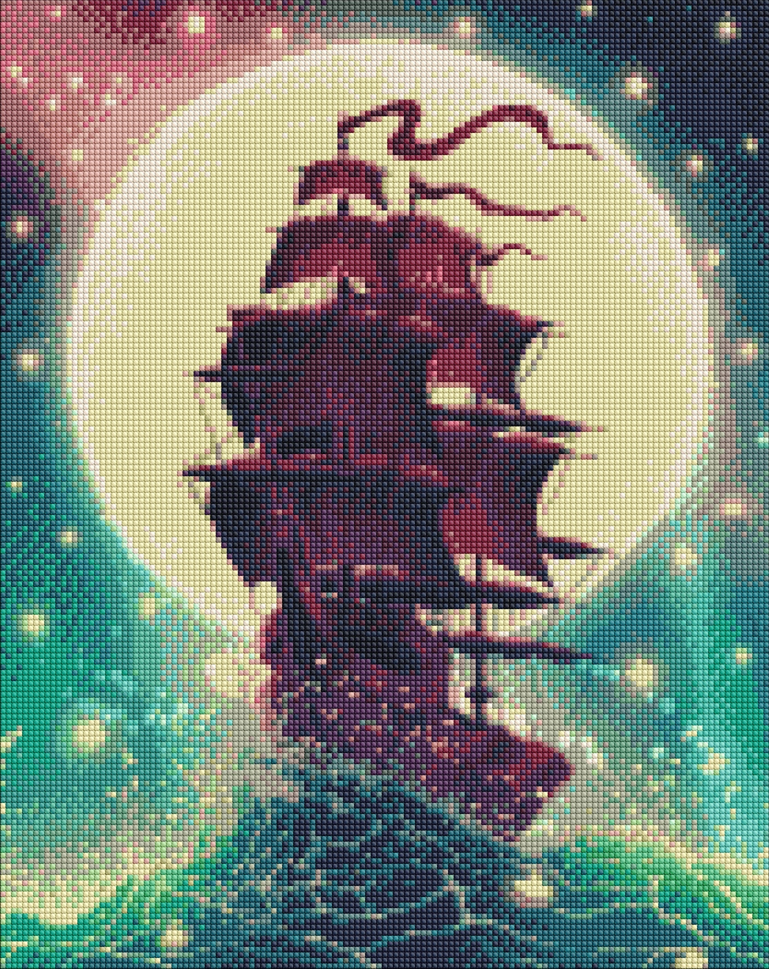 Diamantová mozaika Přes vlny 40x50cm