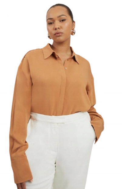 Karen Millen Plus Size Košile S Límečkem Hnědá 46 B1F