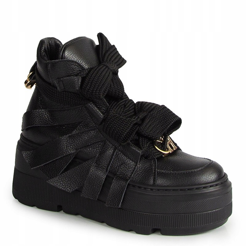 CheBello 4561 Černé Kožené Kotníkové Kotníkové Boty 36