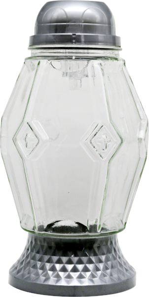 Wysoki Znicz Solarny LED 30 cm – ZNICZE EKO, Wodoodporny, Srebrny