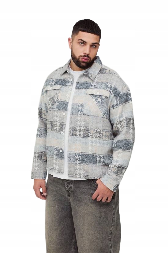 Boohooman Pánská Košile Plus Size Kostkovaná 3XL Z3A