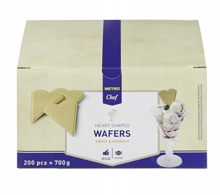 Levně Metro Chef Vafle srdce 700 g (200 kusů)