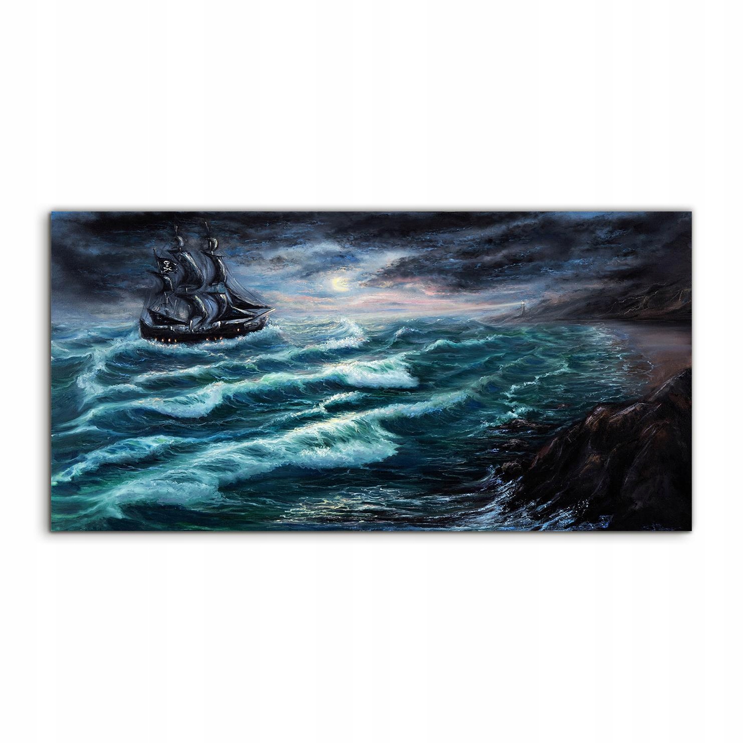 

Obraz akryl 100x50 z nadrukiem Ocean Piraci Sztorm