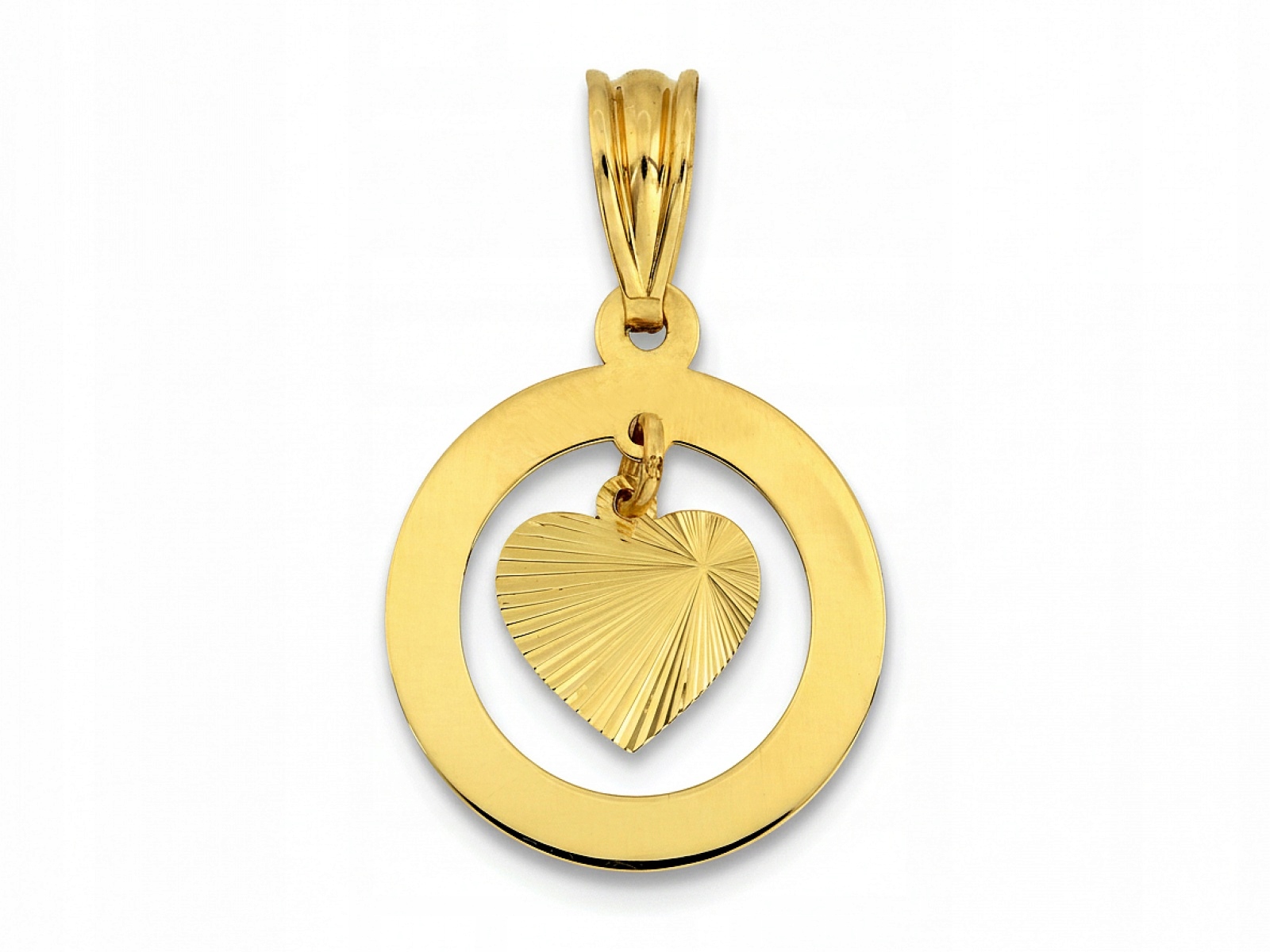 Přívěsek zlatý 585 kroužek se srdcem Plech srdce bez Kamenů 0.67 g