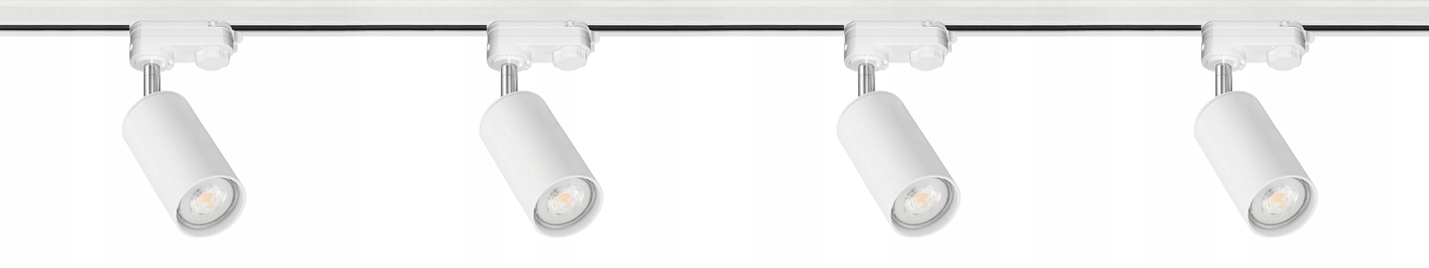 Oświetlenie Szynowe 3 Fazowe Zestaw Lamp + Szyny Kolor biały