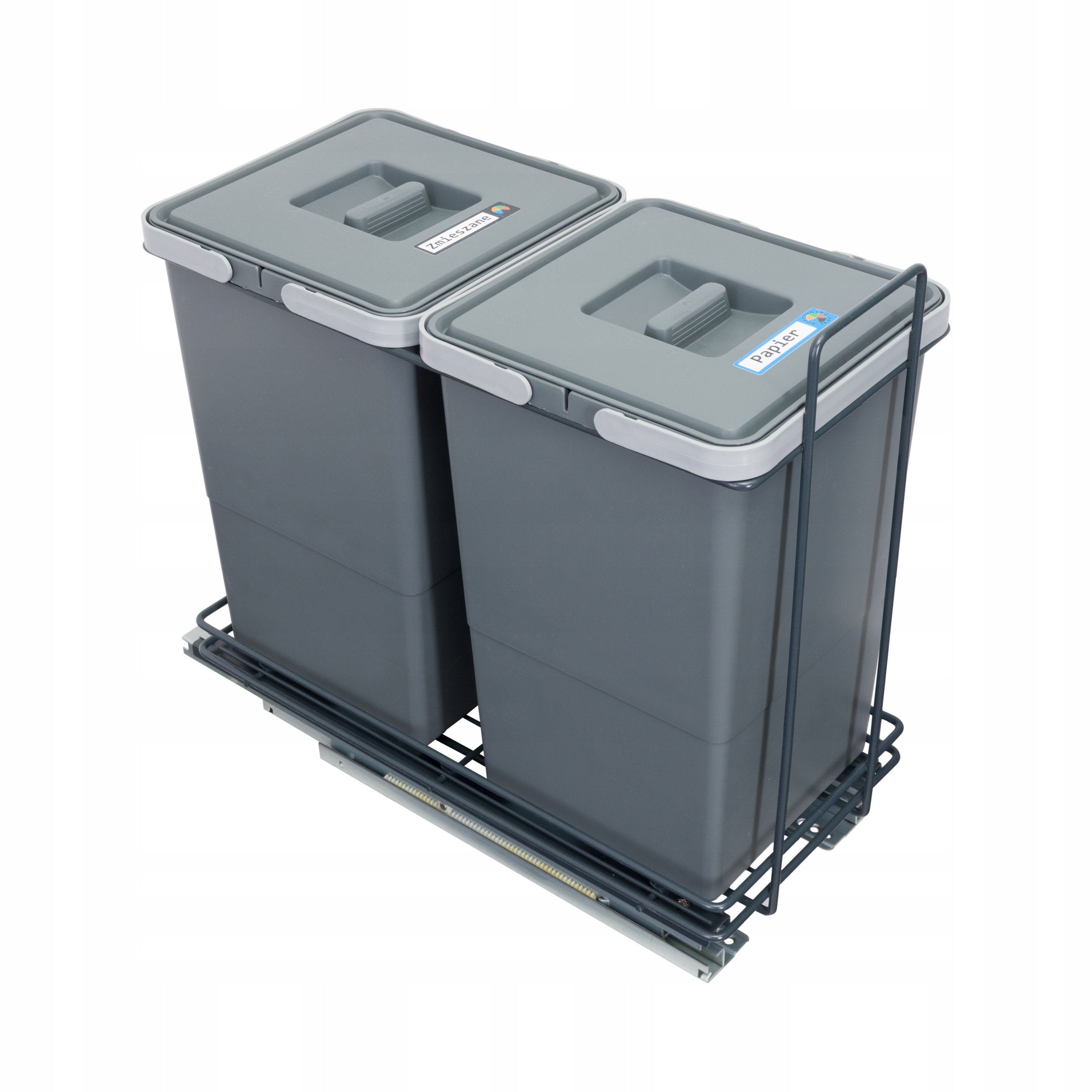 Sortownik śmieci EcoCube Cichy domyk 30cm 2x12 l mocne prowadnice Polski