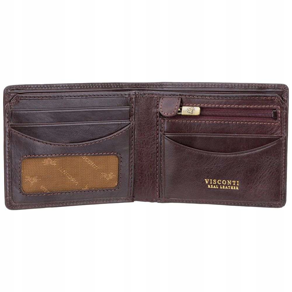Viscont Bezpečný Pánský Kožený Malý Peněženka Černá Rfid TSC46 Hnědá