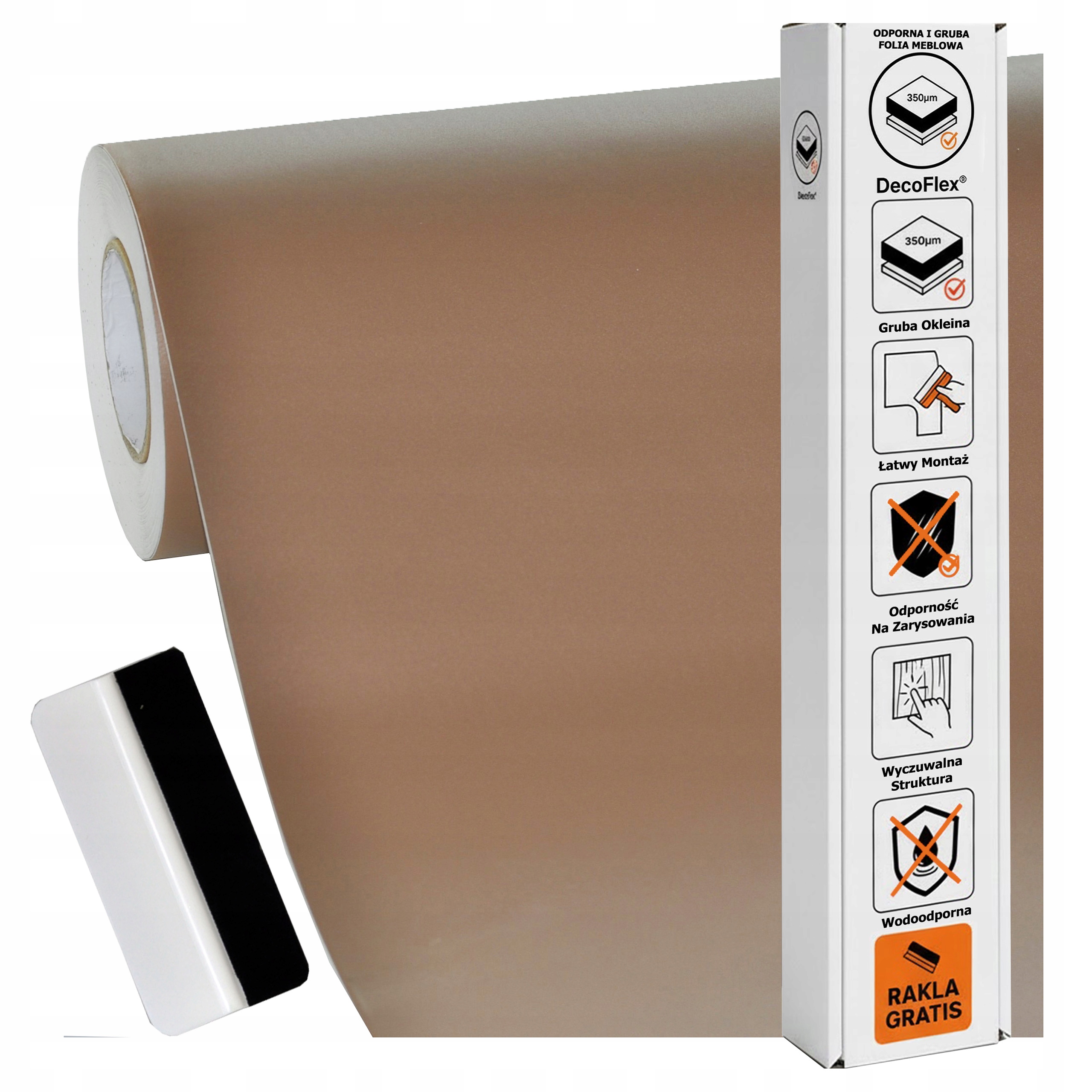 Nábytková dýha Samolepicí 122 x 500 cm Pracovní deska Dveře Silná struktura Hnědá