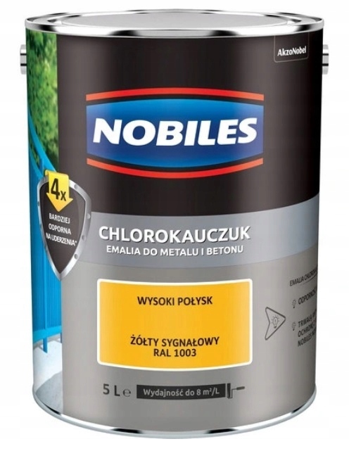 Farba Nobiles Chlorokauczuk- żółta sygnałowa Ral 1003, 5l