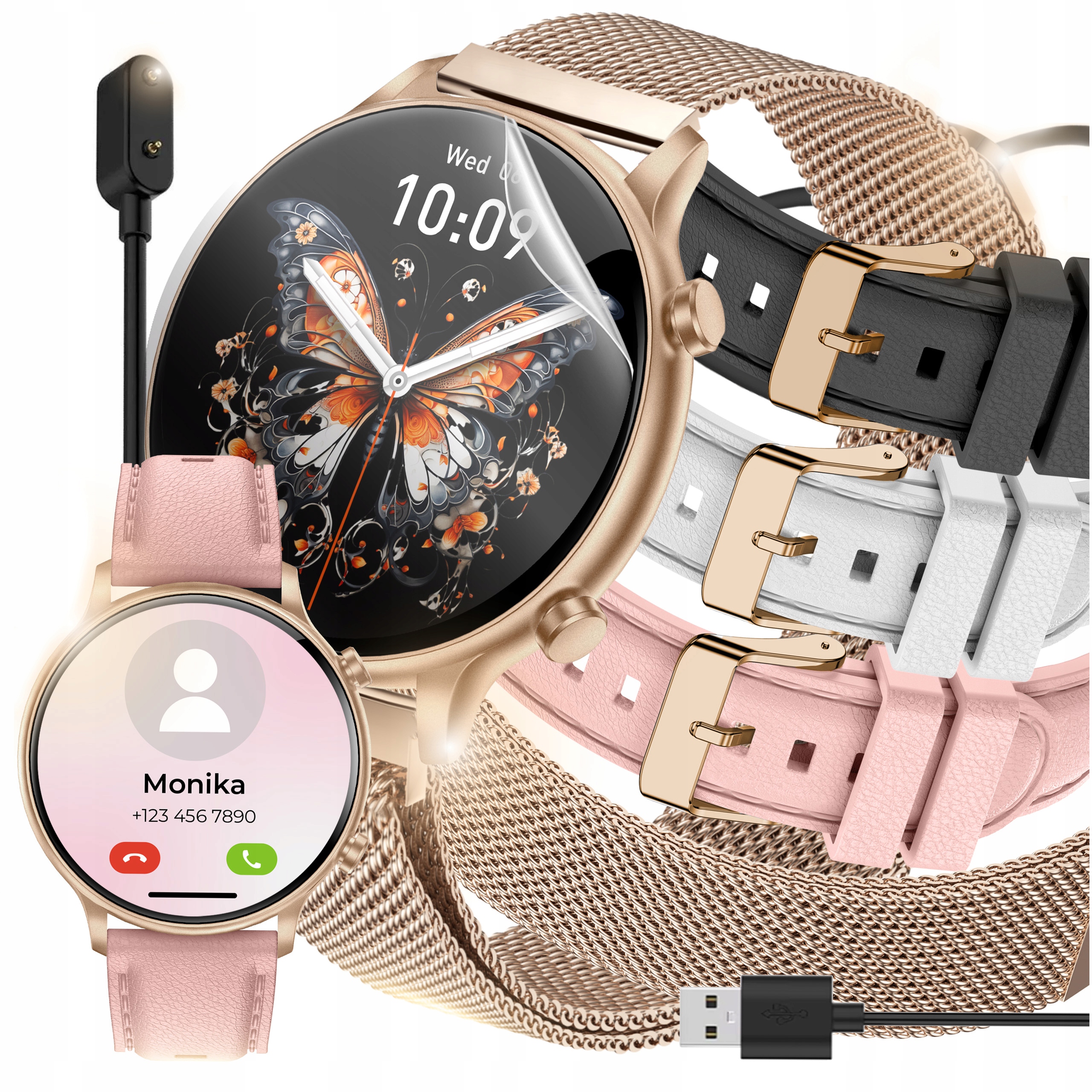 Smartwatch Zegarek Damski Menu Pl Rozmowy Powiadomienia Sport Smart Watch