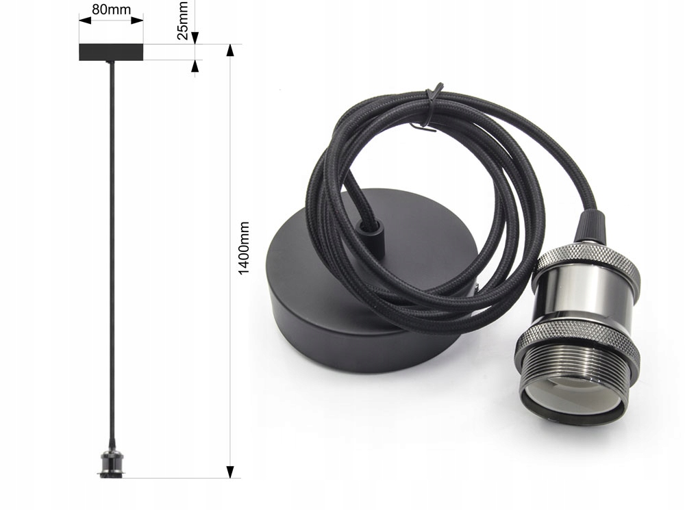 LAMPA SUFITOWA WISZĄCA SOLTERA LED LOFT BC1 Długość/wysokość 140 cm