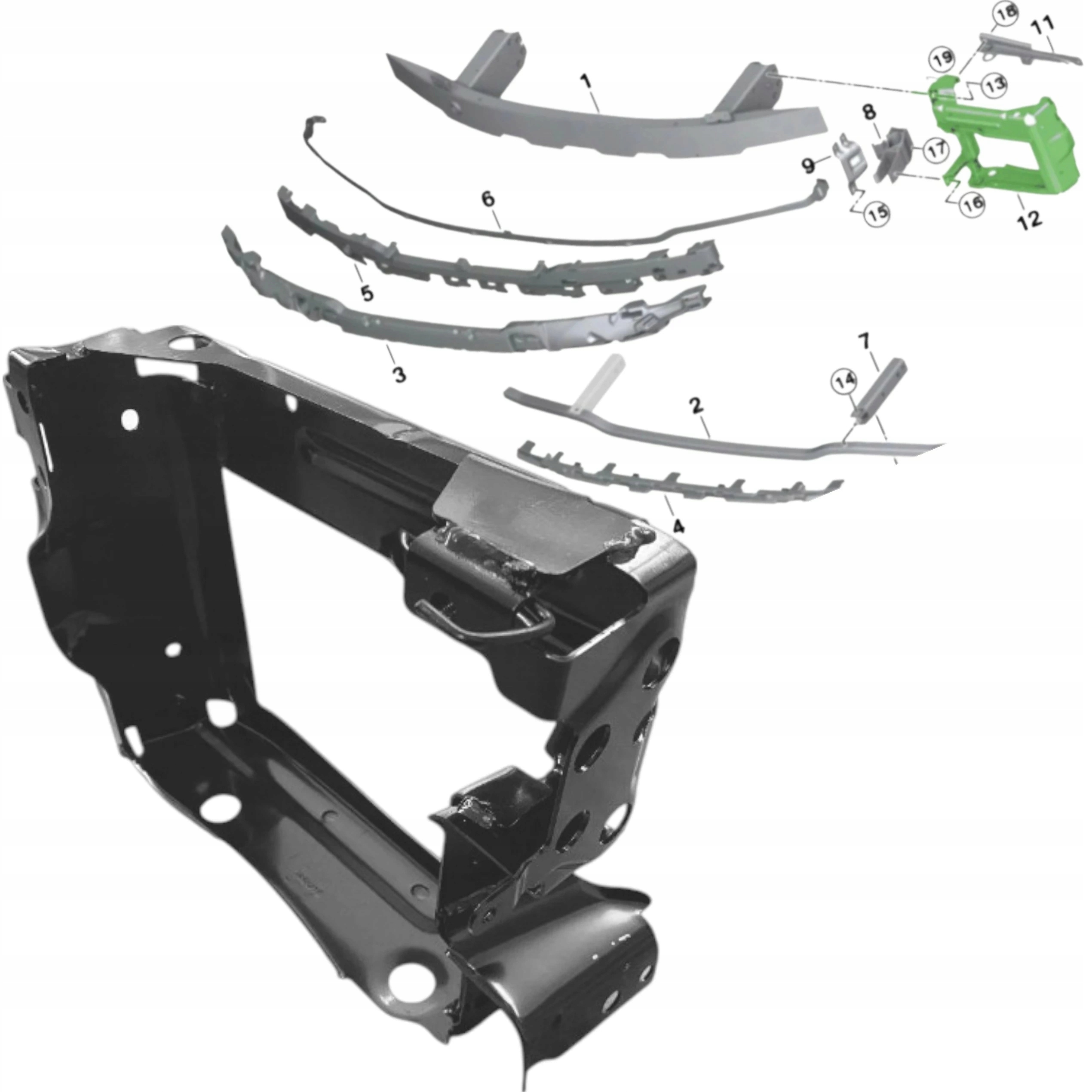 Podpěra Hniloby spodní krajní Pravá boční výztuha Bmw 3 G20 G21 17+