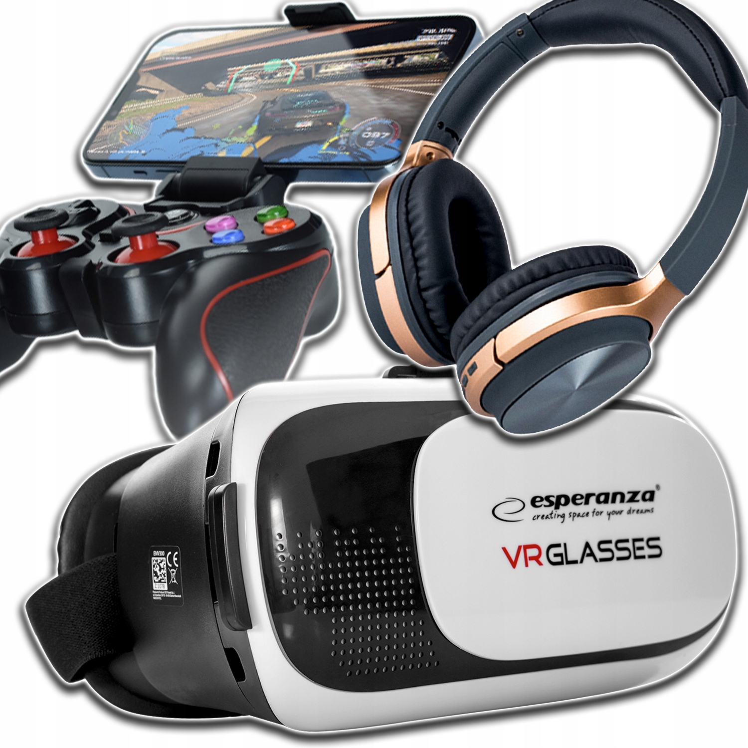 Bezdrátová Sluchátka Do Uší Brýle Gogle Vr S Ovládacím Prvkem Jako Dárek