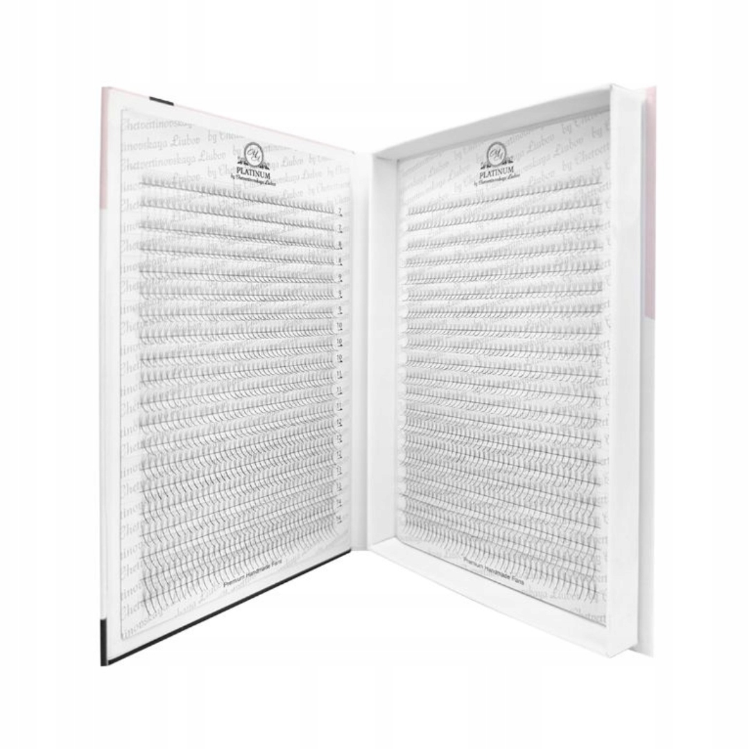 Hotové pupínky Řas pro prodloužení 3D 1600ks D 0,07 MIX 7-14 mm Platinum