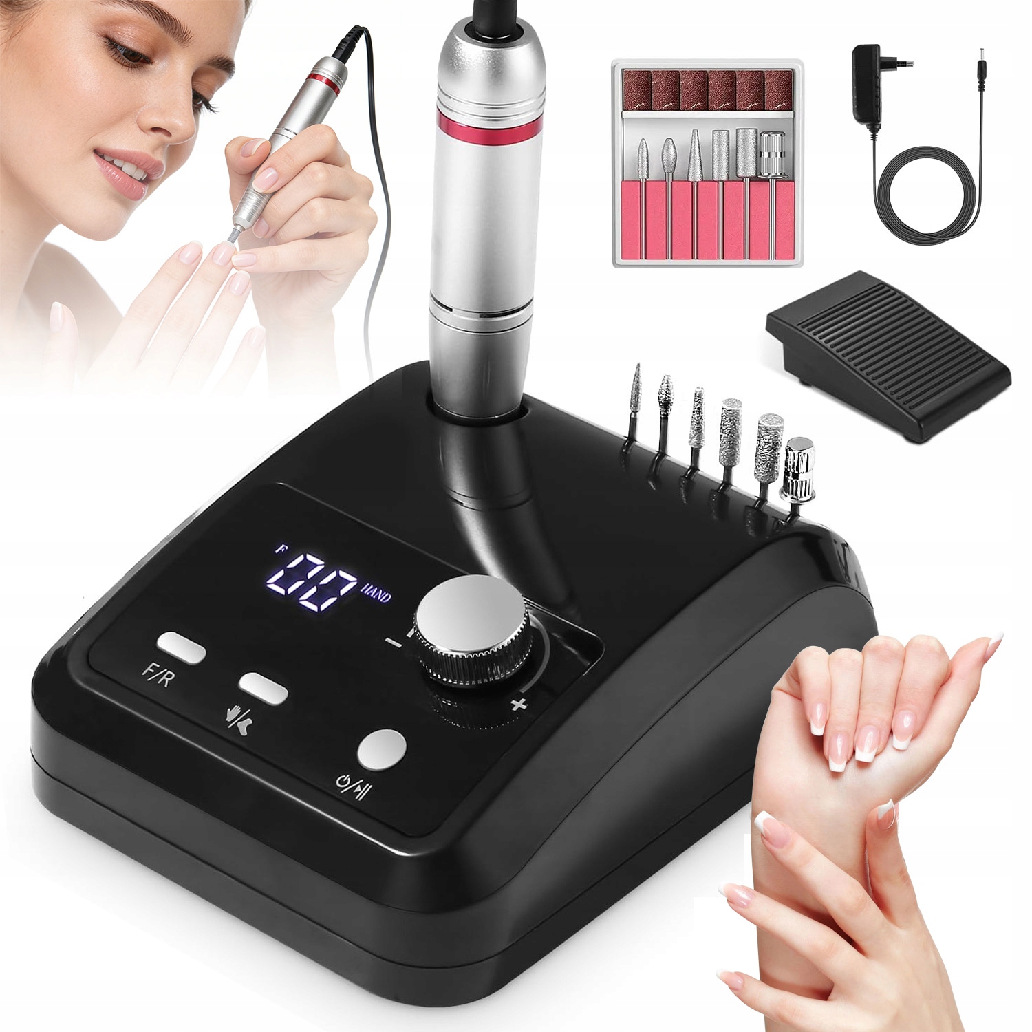 Přenosný Bruska Na Nehty Elektrický Pilník Na Nehty Pro Manikúru
