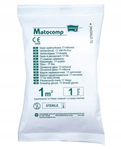 

Matocomp gaza opatrunkowa jałowa 17-nitkowa 1m2