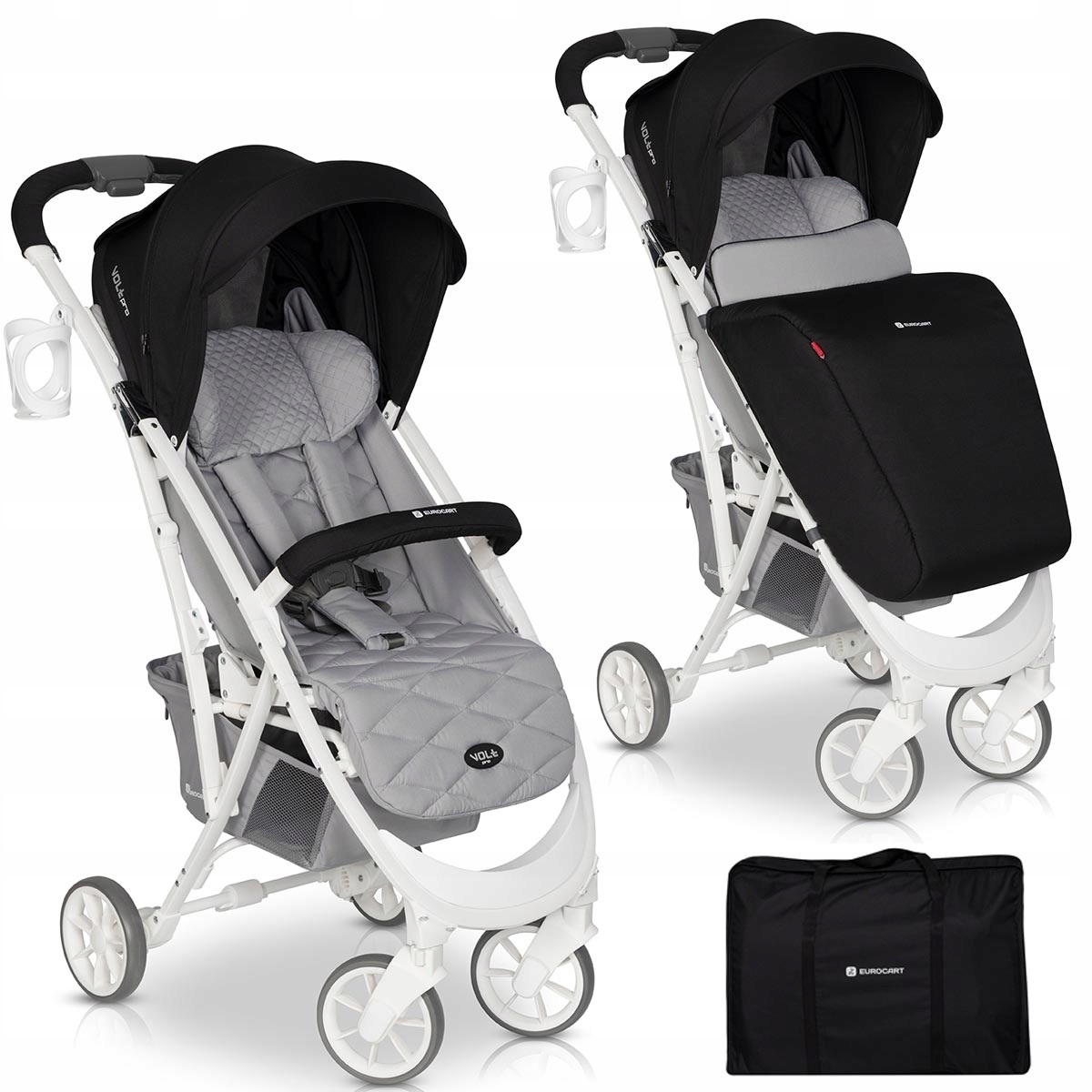 Euro-Cart Volt Pro wózek spacerowy do 22 kg torba