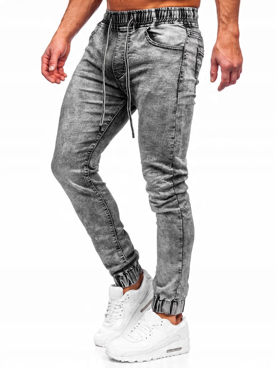 

Spodnie Jeansowe Joggery Czarne TF163 Denley_s