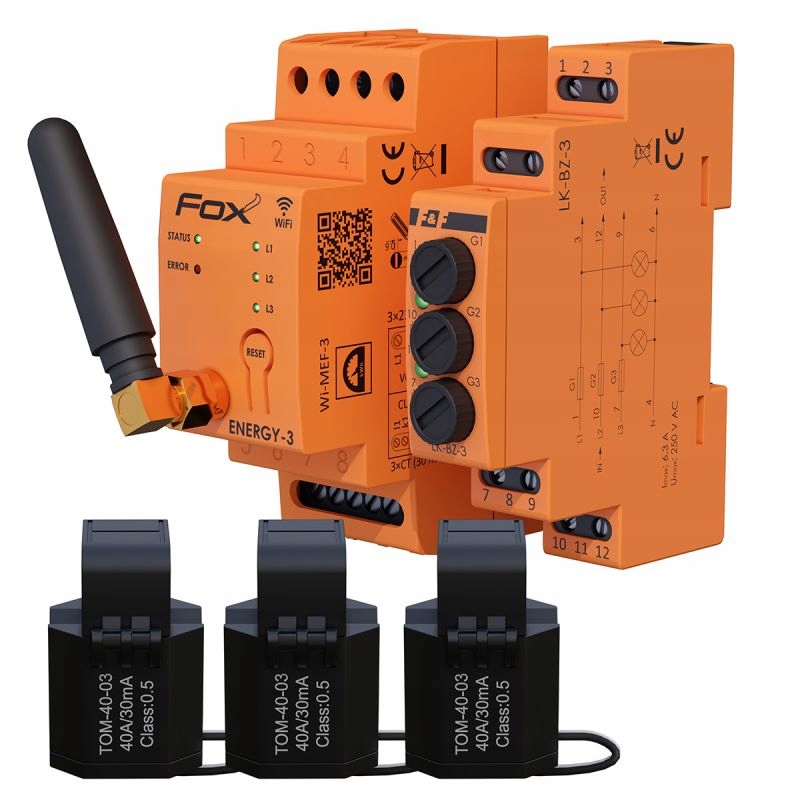 Sada Monitorov Spotreby Energie WI-MEF-3-40-SET F&f s lampou LK-BZ-3