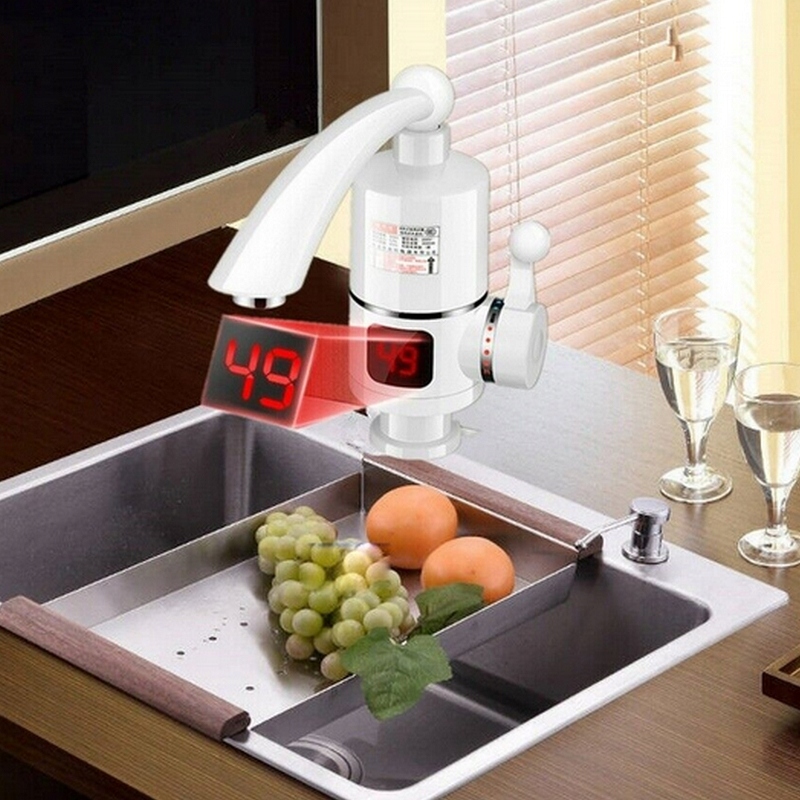 PRZEPŁYWOWY PODGRZEWACZ WODY ELEKTRYCZNY KRAN BATERIA LCD 3000W Marka inna