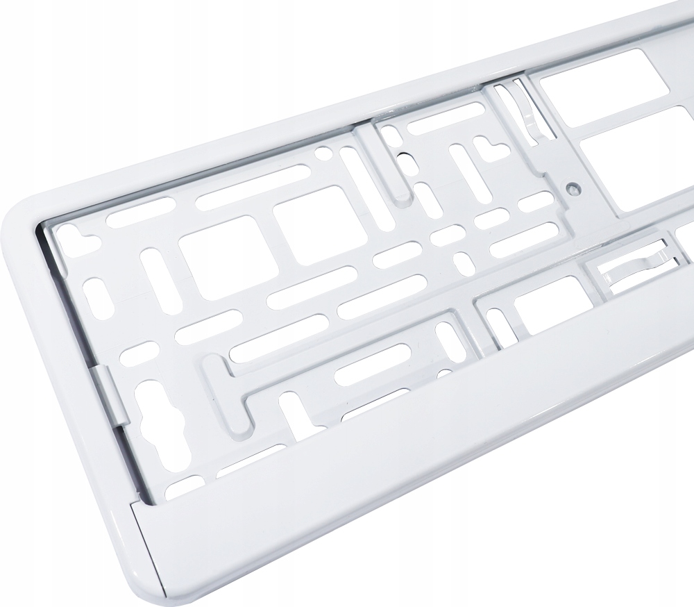 Ramka do Tablic Rejestracyjnych Biały Chrom Pełny połysk