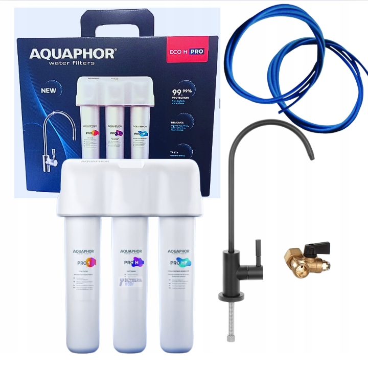 Filtr twardej wody zmiękczający pod zlew Aquaphor Eco H Pro czarna wylewka