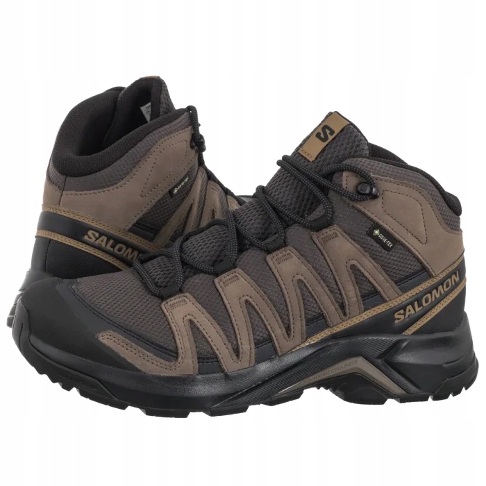 Trekové boty Salomon X-Adventure Recon Mid Gtx Brown 478145 Šedé