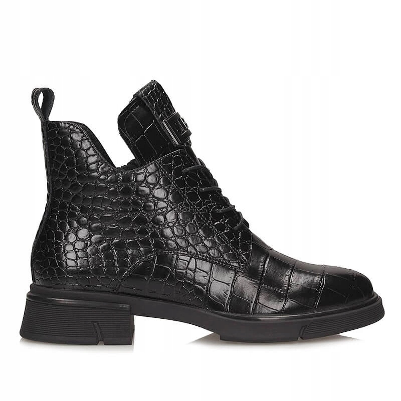 Černé kožené dámské kotníkové boty Vinceza 66815 Bk