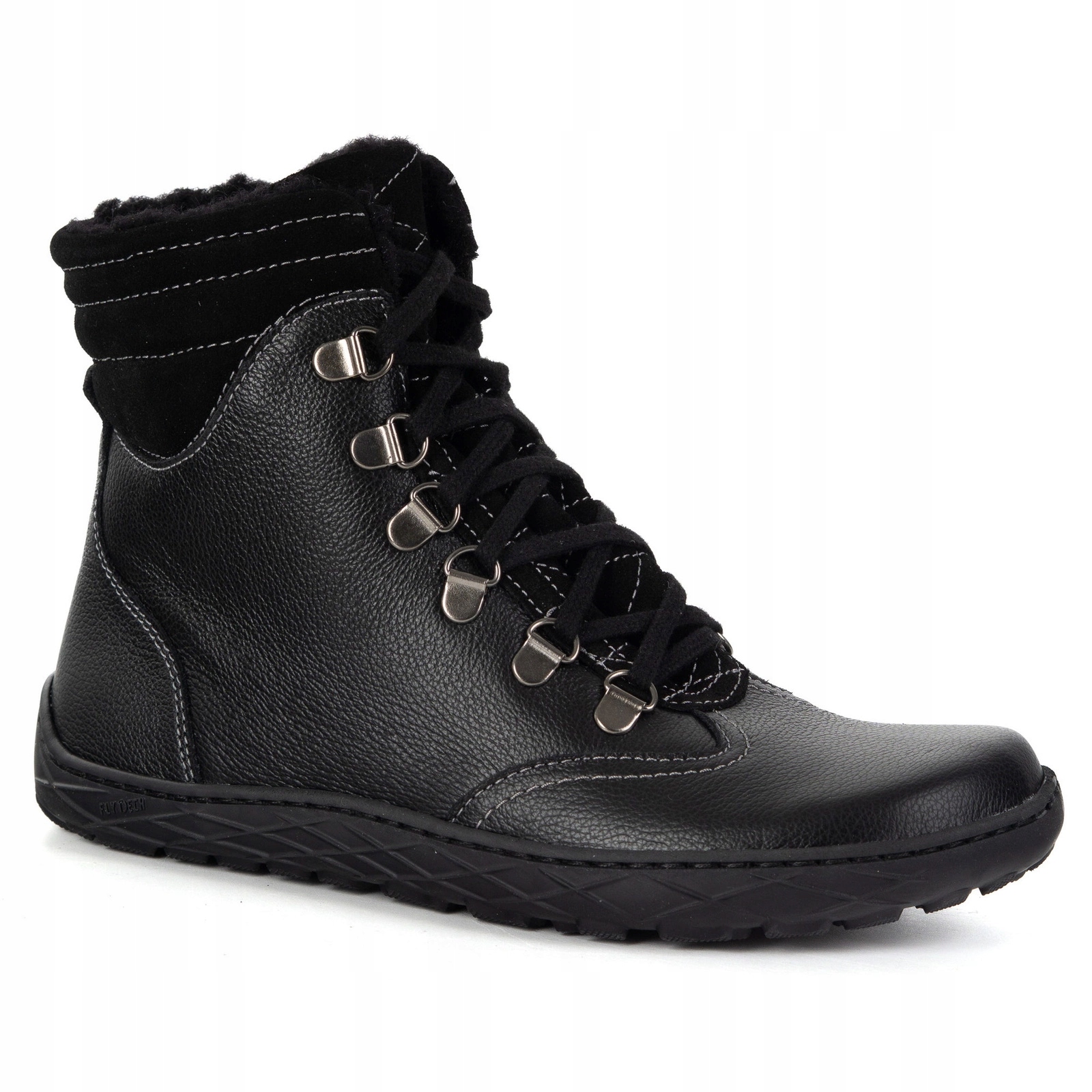 Dámské barefoot zimní kožené boty Olivier Runa zateplené černé 41