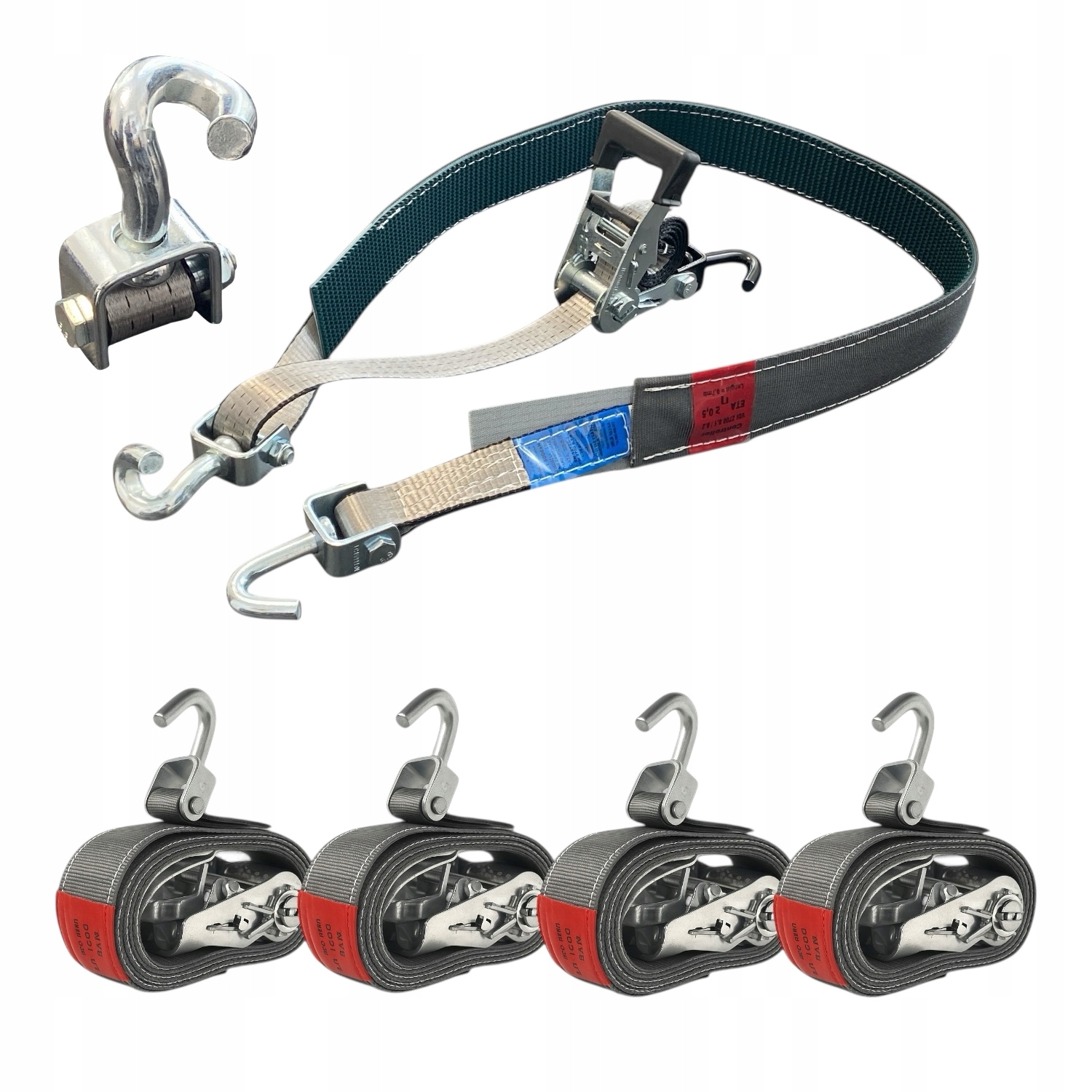4x Pás na odťahovku Snake VDI s Gumou 2,8 m 3haki VDI 2700 8.1/8.2