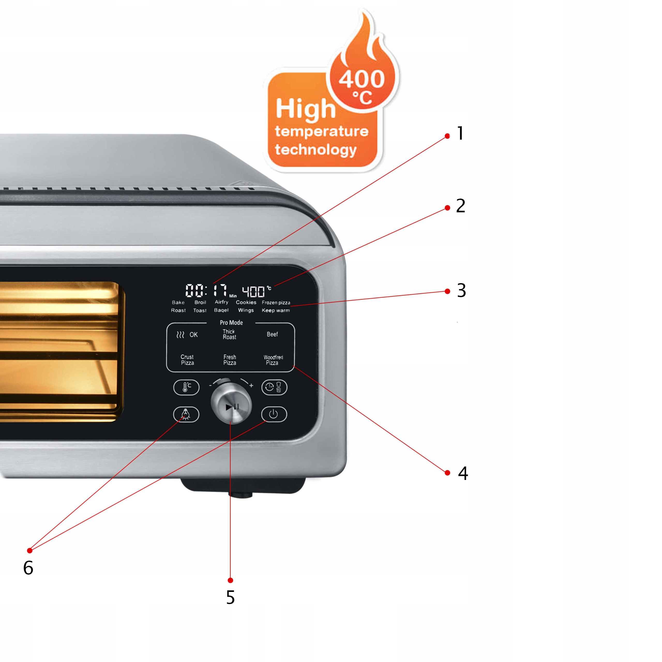 MOCNY PIEC PIECYK DO PIZZY CHLEBA PIEKARNIK 2000W 400°C KAMIEŃ PIZZALIANO Moc 2000 W