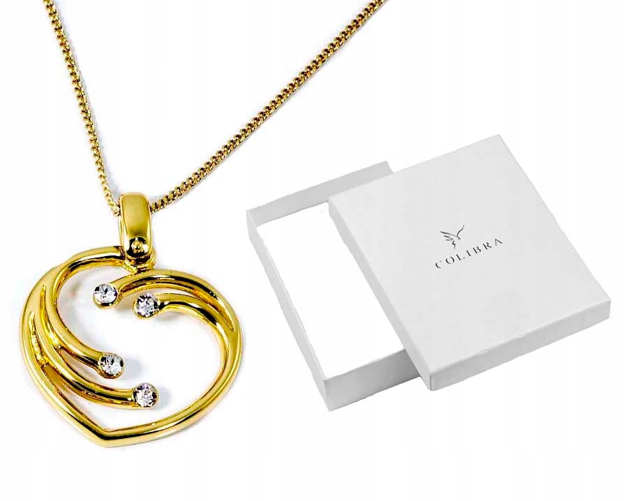 

Złoty Naszyjnik Serce Serduszka Swarovski Colibra