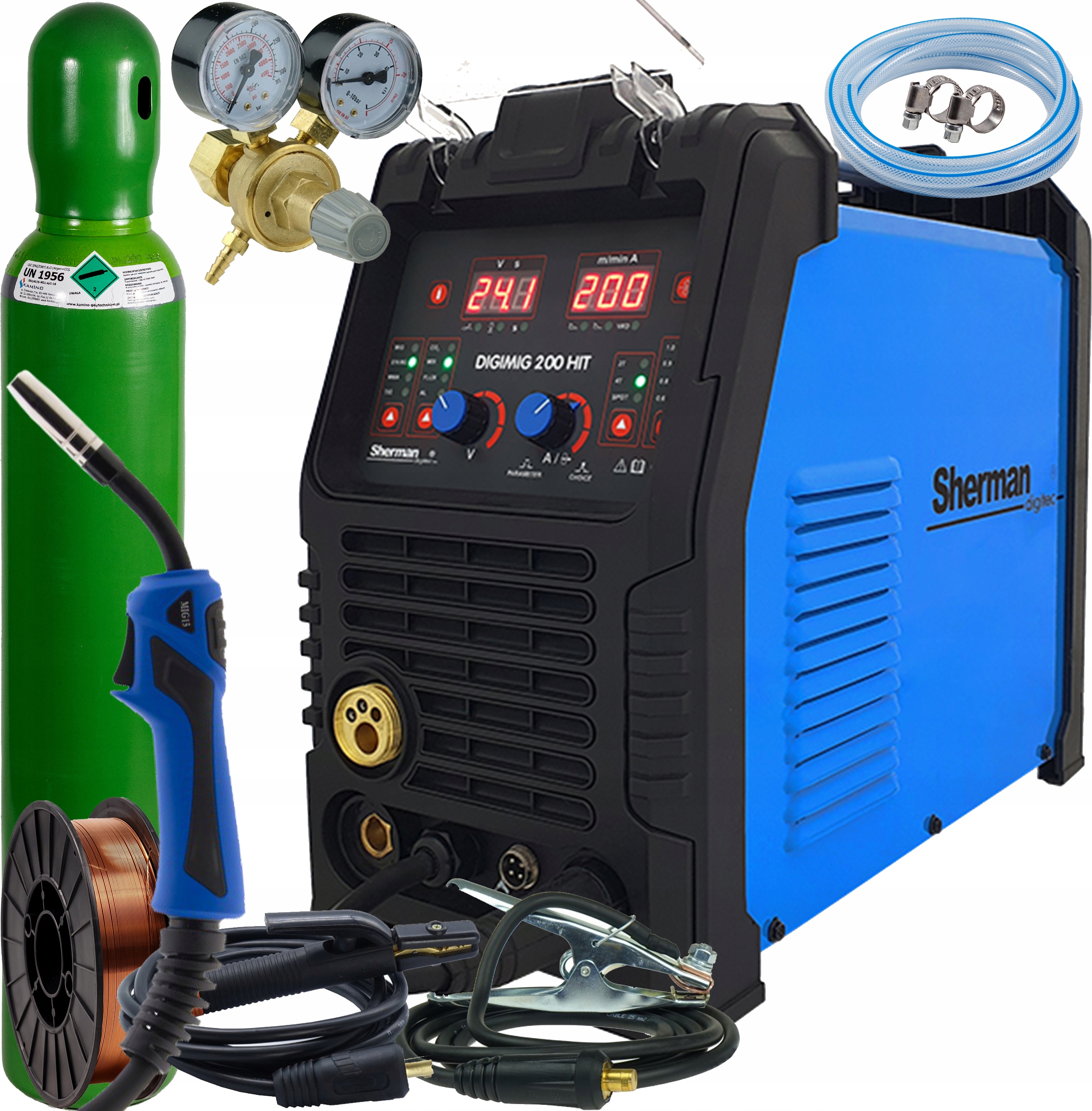 Invertorová Svářečka Sherman Digimig 200 Synergie Mig 230V sada 4