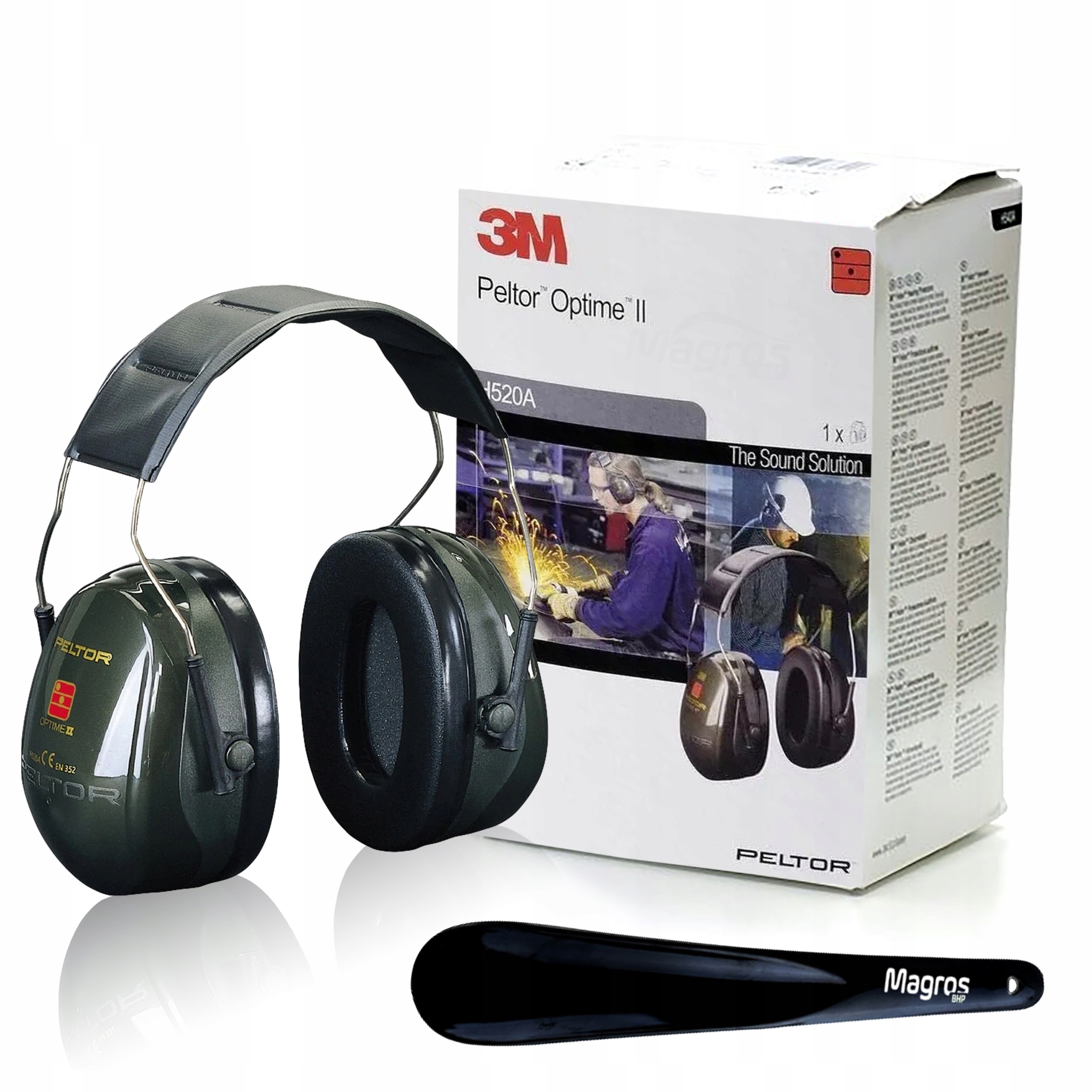 Sluchátka s ochranou sluchu proti hluku 3M Optime II H520A Bonus Lžíce