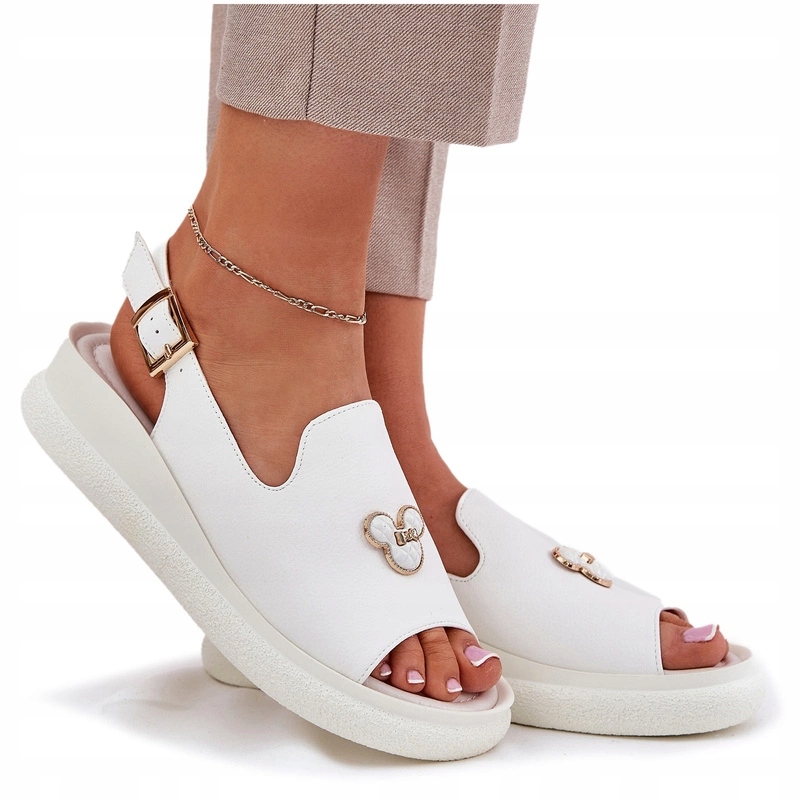 Dámské Sandály Přírodní Kůže Ozdoba Vinceza 66757 Bílá 38