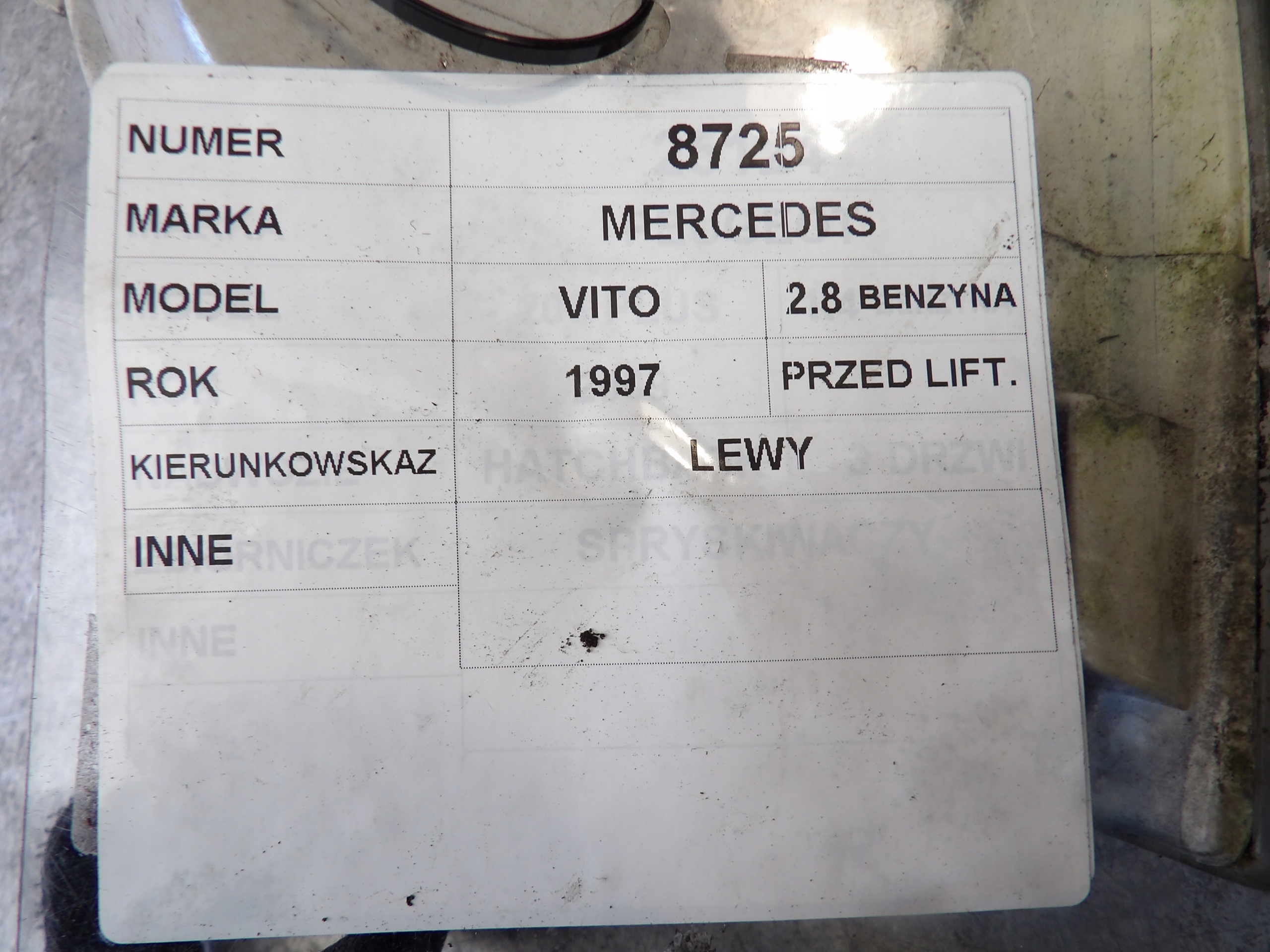 Mercedes Vito indicator front left 2,8B